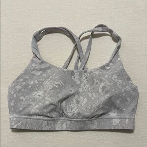 LULULEMON Gray Patterned Women's Sports Bra Size 8 Energy Bra